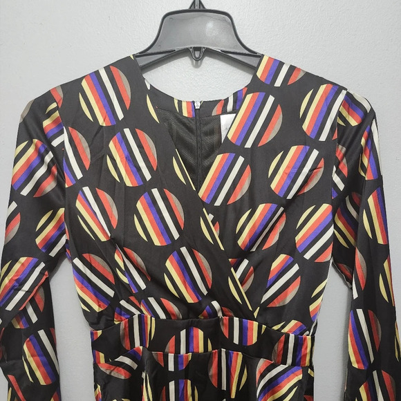 Anonyme designers women's mini dress size S multi color black long sleeve - Picture 2 of 8